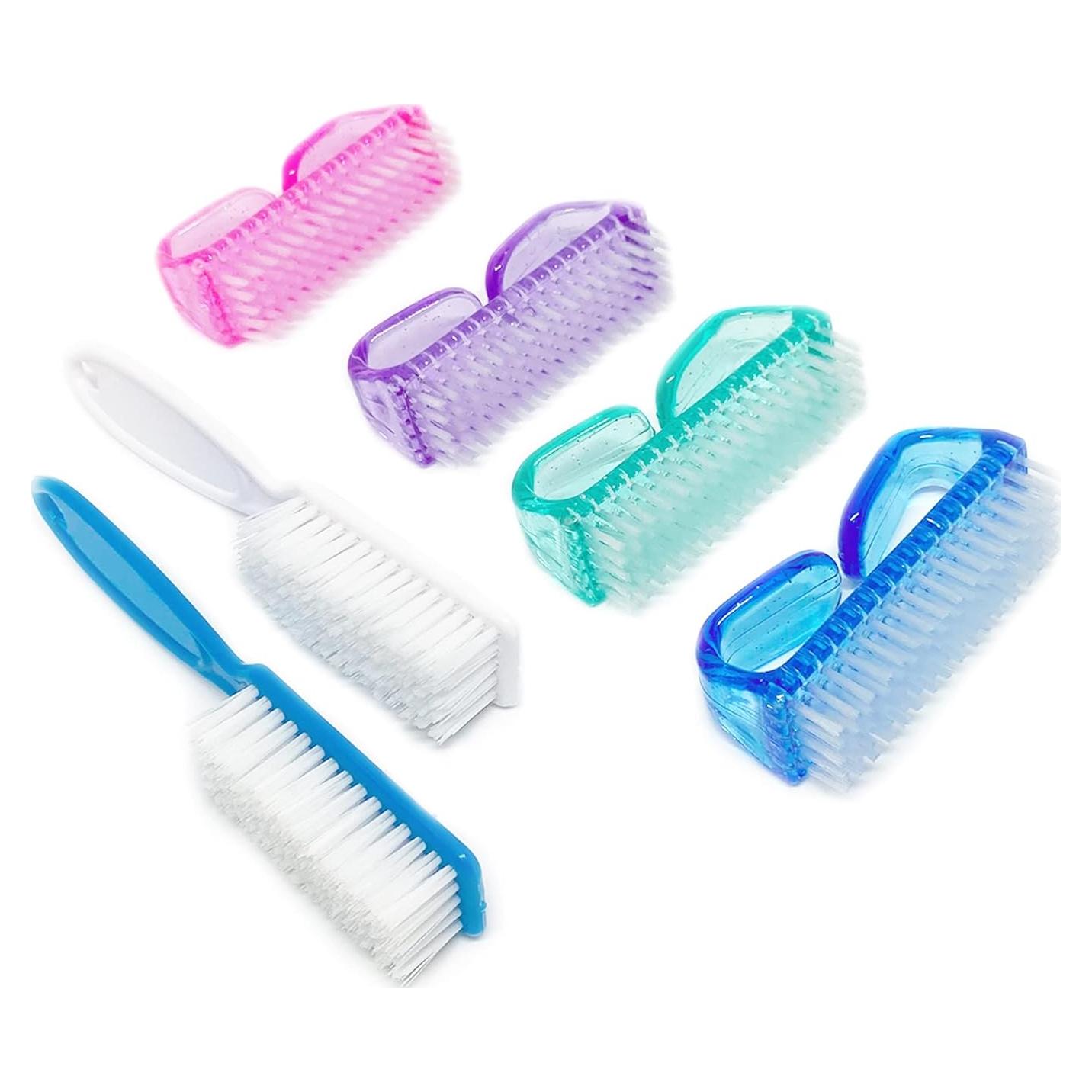 Paquete de 6 cepillos de limpieza de uñas Qeedy - Multicolor