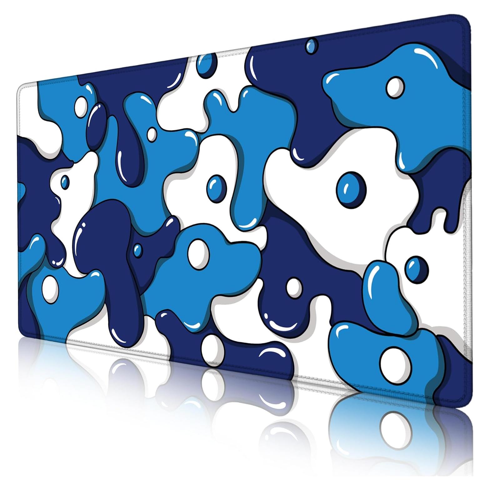 Alfombrilla de Ratón MEWOOCUE 80x40cm Azul Geométrico XXL