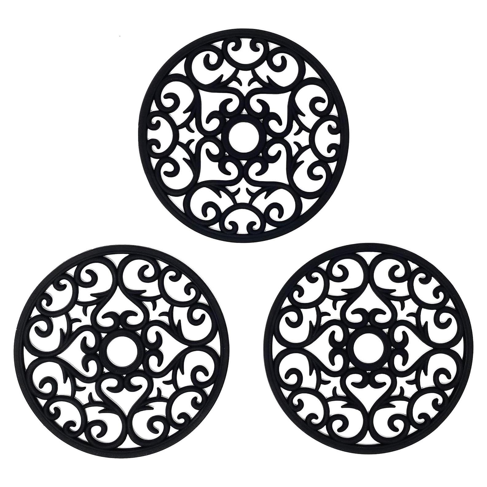 Juego de 3 Posavasos de Silicona Makerstep Negro 19.7 cm