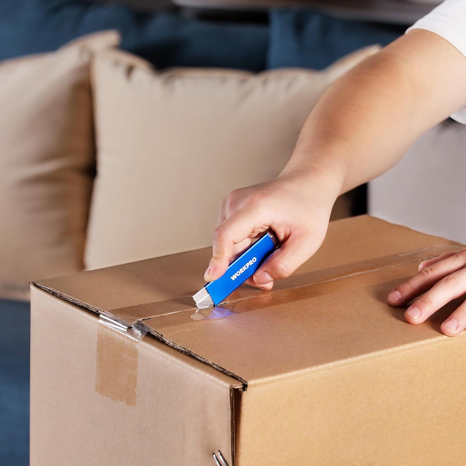 Cuchillo Cortador Retráctil WORKPRO con 12 Cuchillas Repuesto