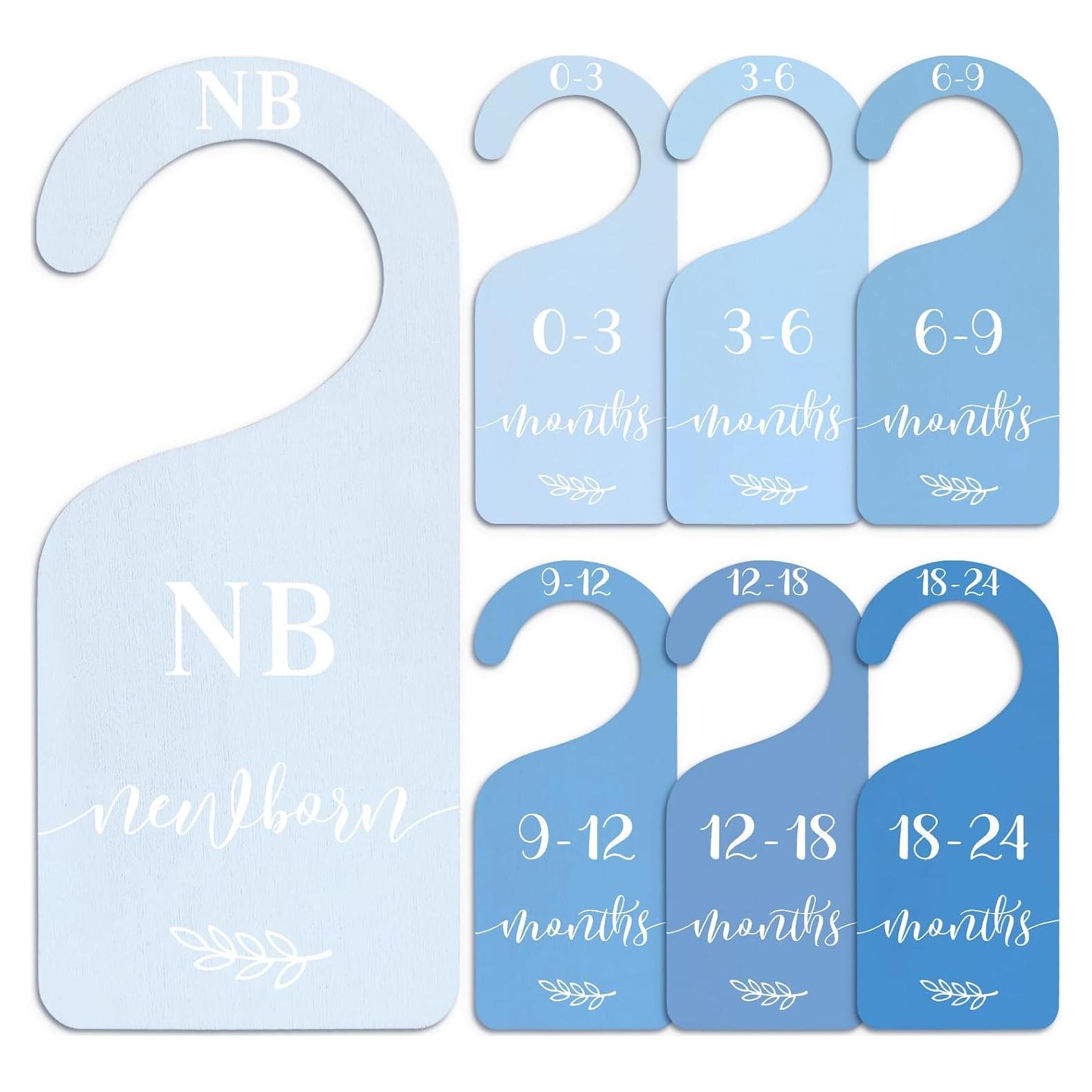 Divisores de Armario para Bebé Whaline 7 Piezas Madera Azul