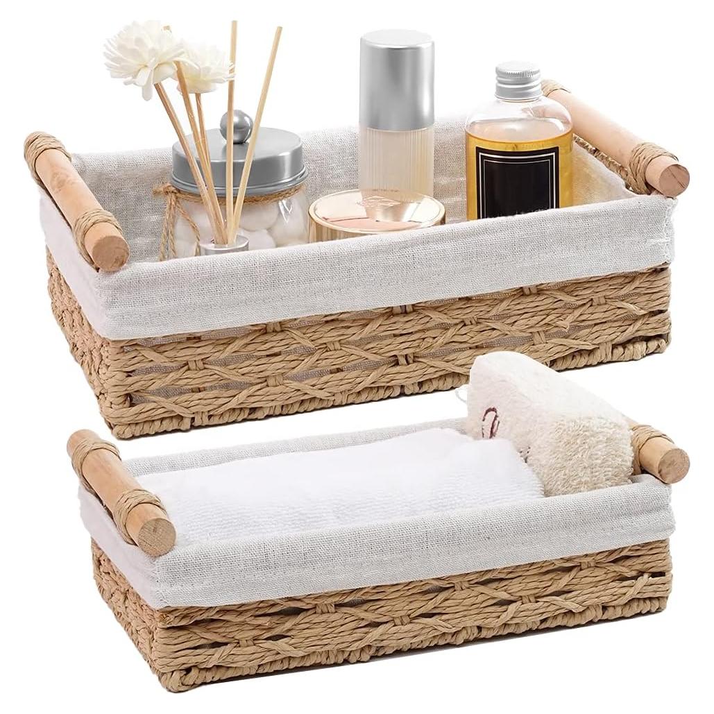 Cesta de Almacenamiento Redonda DUOER Beige Juego de 2