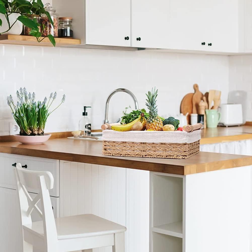 Cesta de Almacenamiento Redonda DUOER Beige Juego de 2