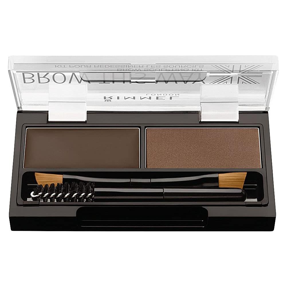 Kit de Esculpido de Cejas Rimmel Brow This Way, Marrón Oscuro, 1.98 g