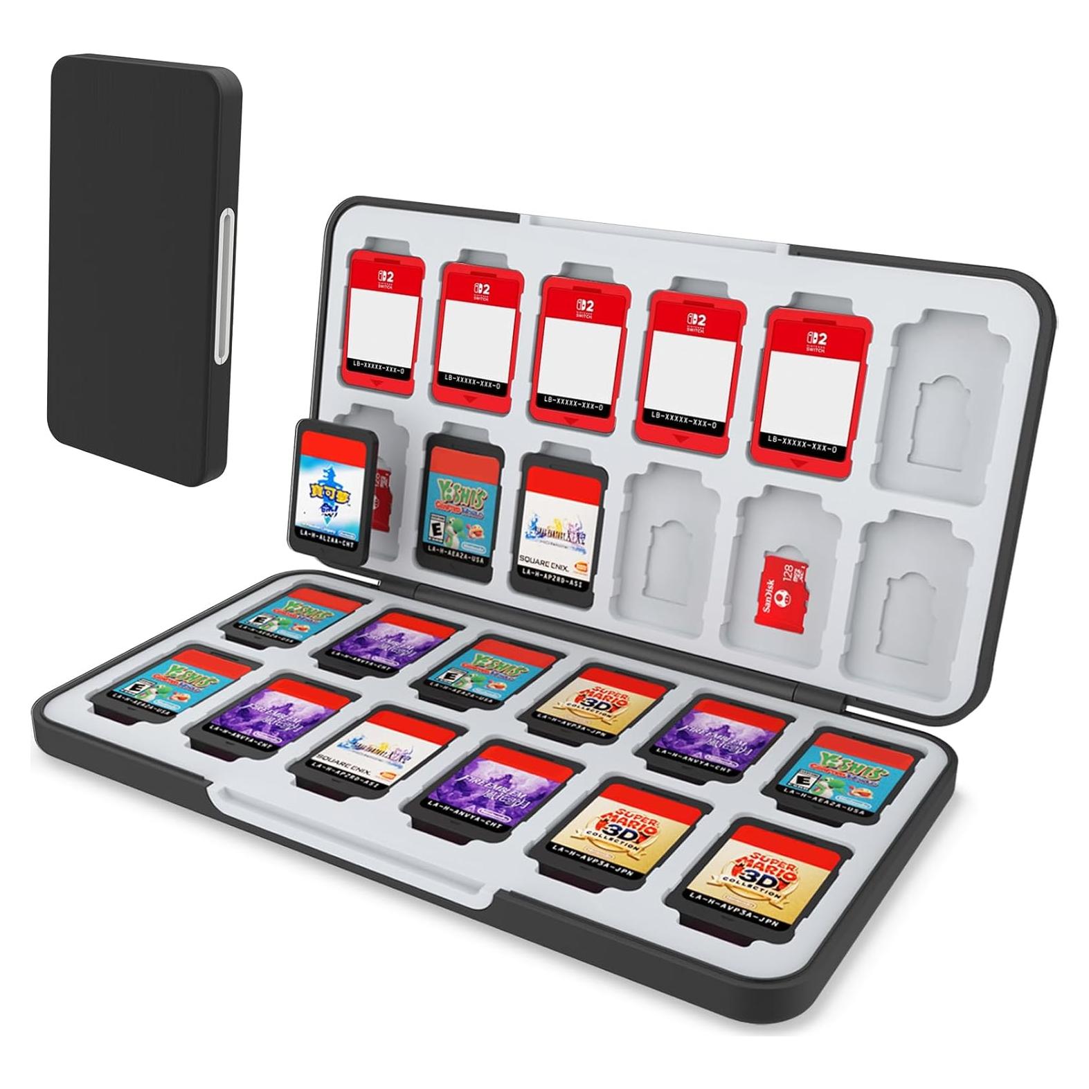 Estuche para Tarjetas de Juego HEIYING Negro para Switch 2 y Lite