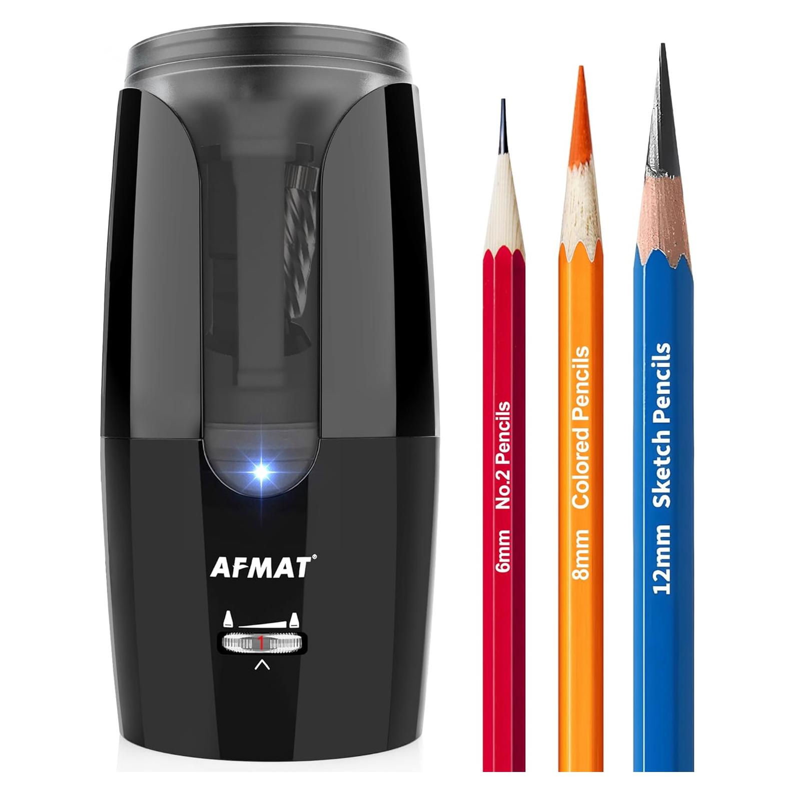 Sacapuntas Eléctrico Recargable AFMAT Punta Larga 6-12mm