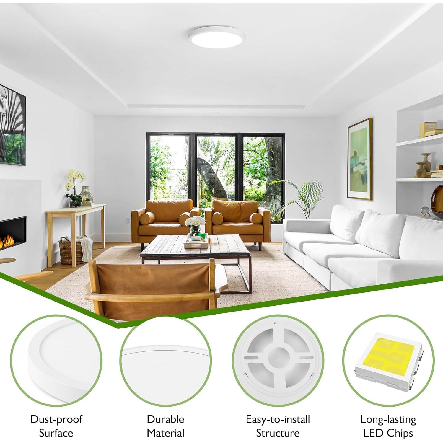 Luz de Techo LED Brightever 15W Regulable 1200Lm 18cm (Juego de 2)