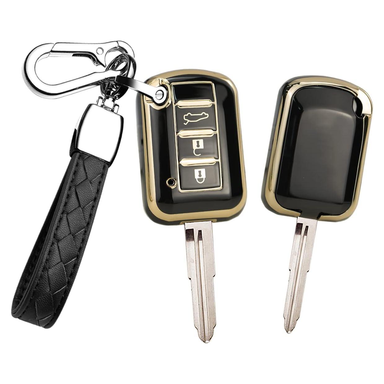 Cubierta de llavero HIBEYO para Mitsubishi 2016-2021 - Negro