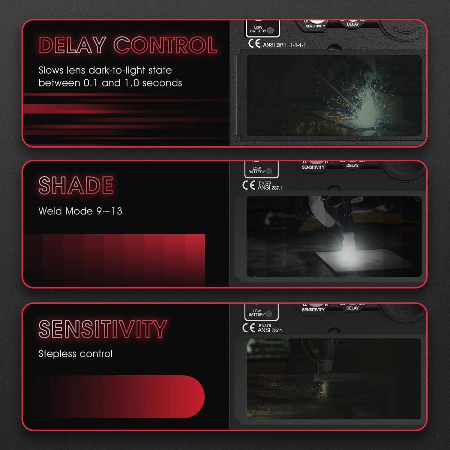 Casco de Soldadura YESWELDER LYG-L600A-PK con Oscurecimiento Automático