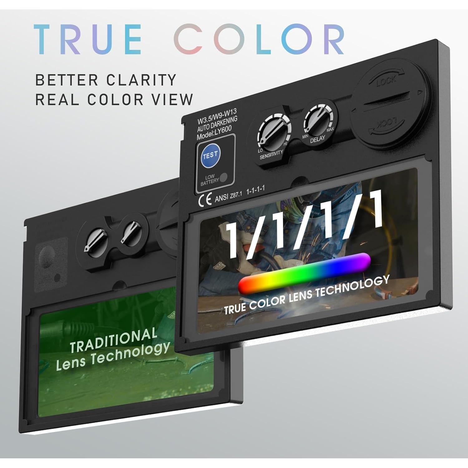 Casco de Soldadura YESWELDER LYG-L600A-PK con Oscurecimiento Automático