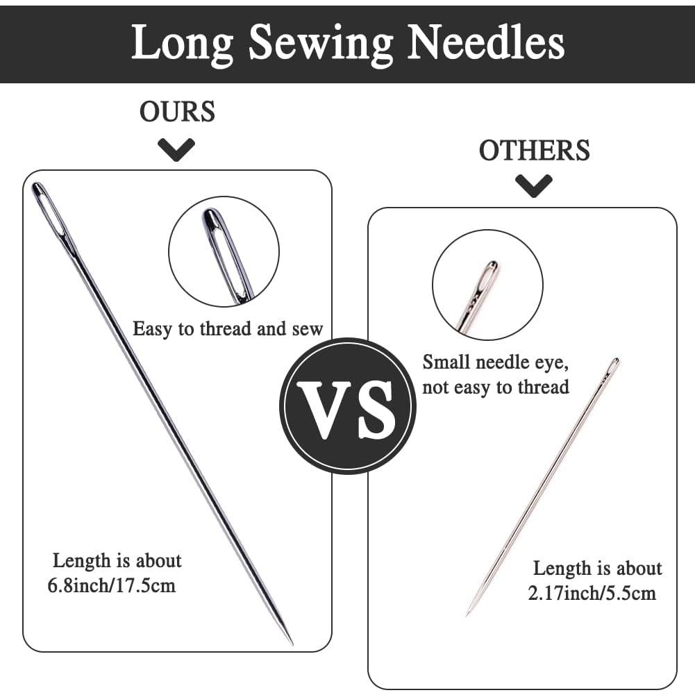 Paquete de 20 Agujas de Coser Largas JUPEAN 17.5 cm