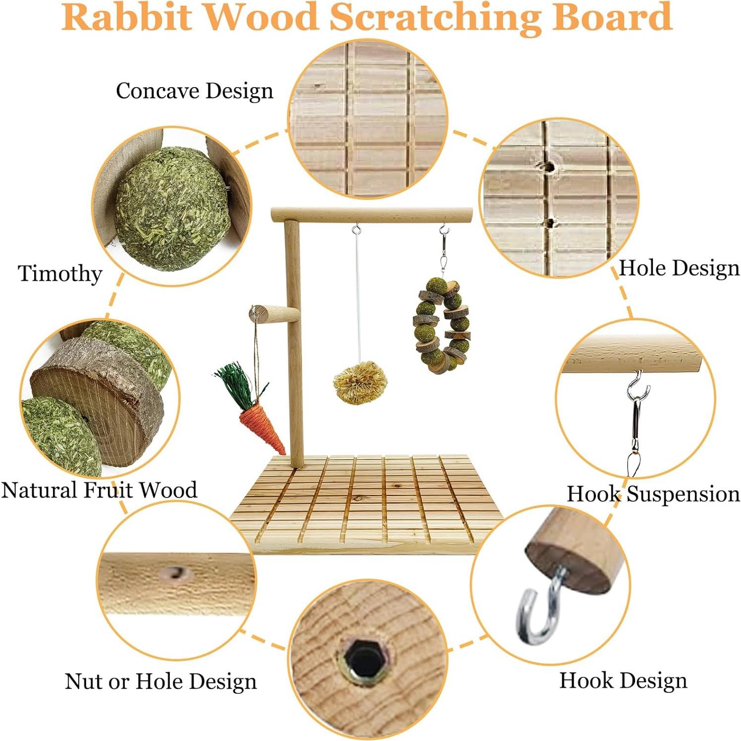 Tablero de Rascado de Madera Hamiledyi para Conejos 0.67kg