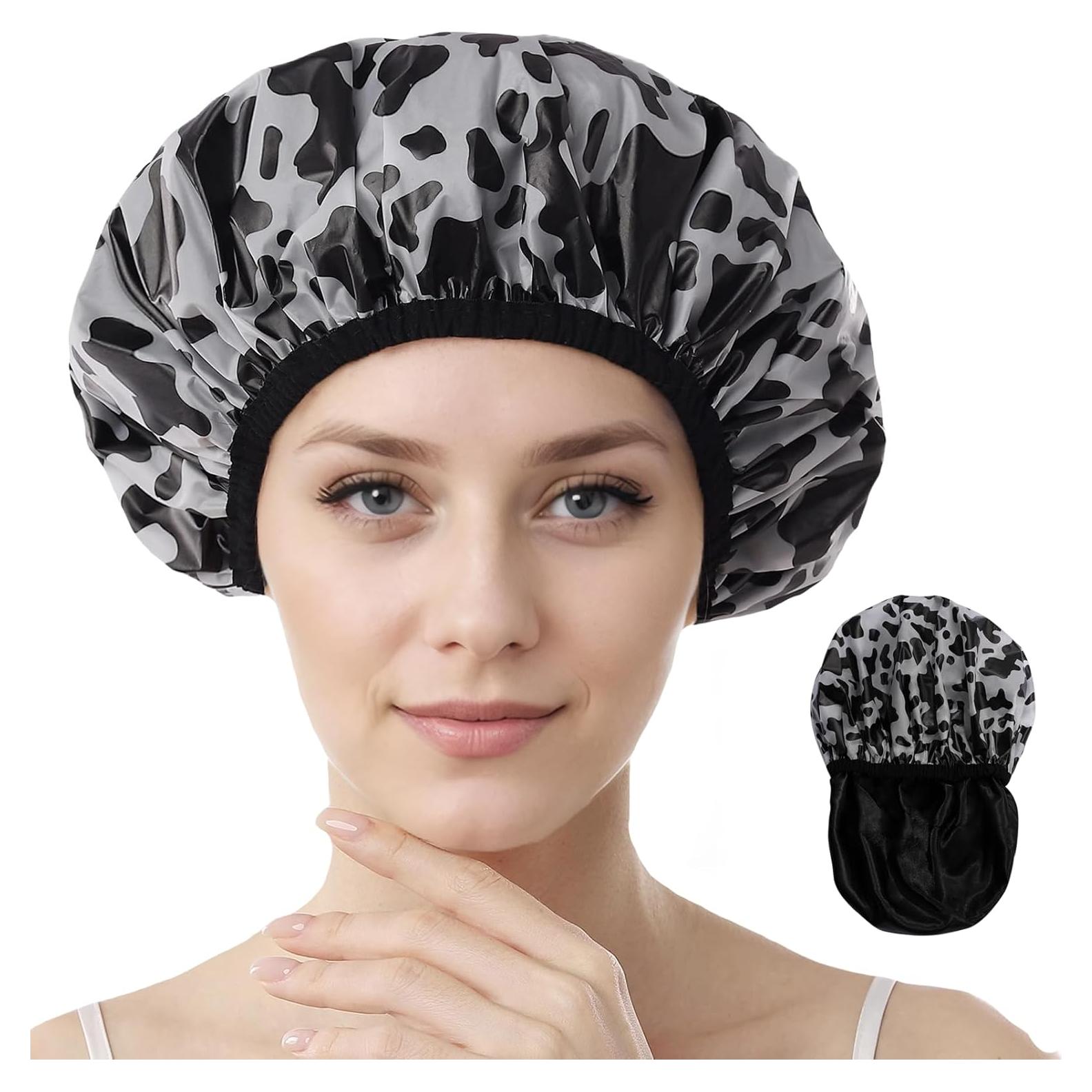 Gorro de Ducha Reutilizable YIZIJIZI Grande Vaca Negra