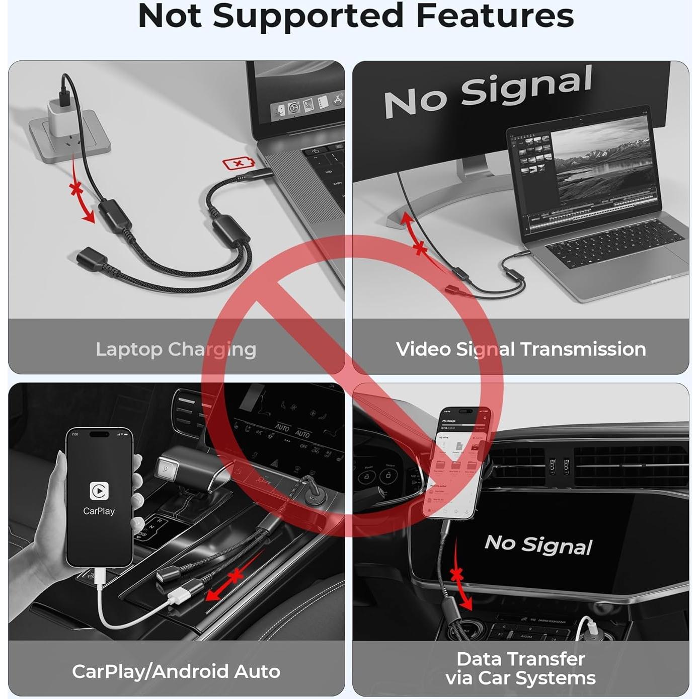 Adaptador USB C a Doble USB A 1FT Basesailor Negro