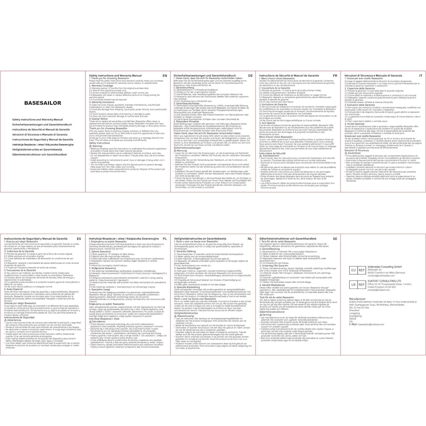 Adaptador USB C a Doble USB A 1FT Basesailor Negro