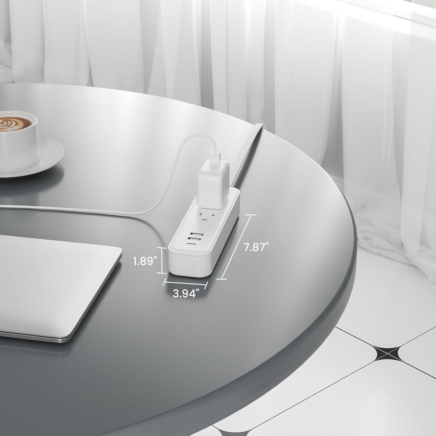 Regleta de Enchufe Plano OKCHILD 3 Salidas AC 3 USB 0.91m