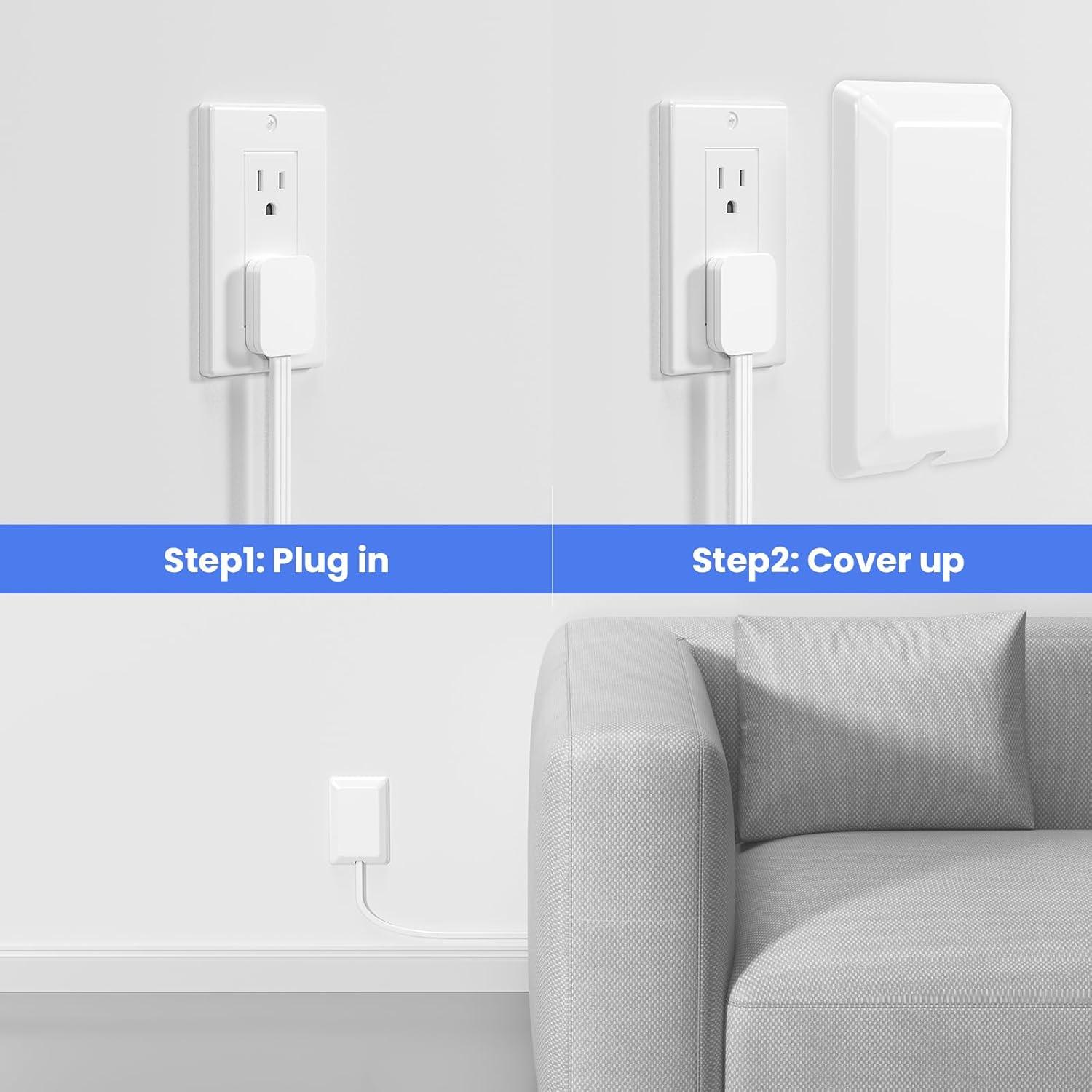 Regleta de Enchufe Plano OKCHILD 3 Salidas AC 3 USB 0.91m