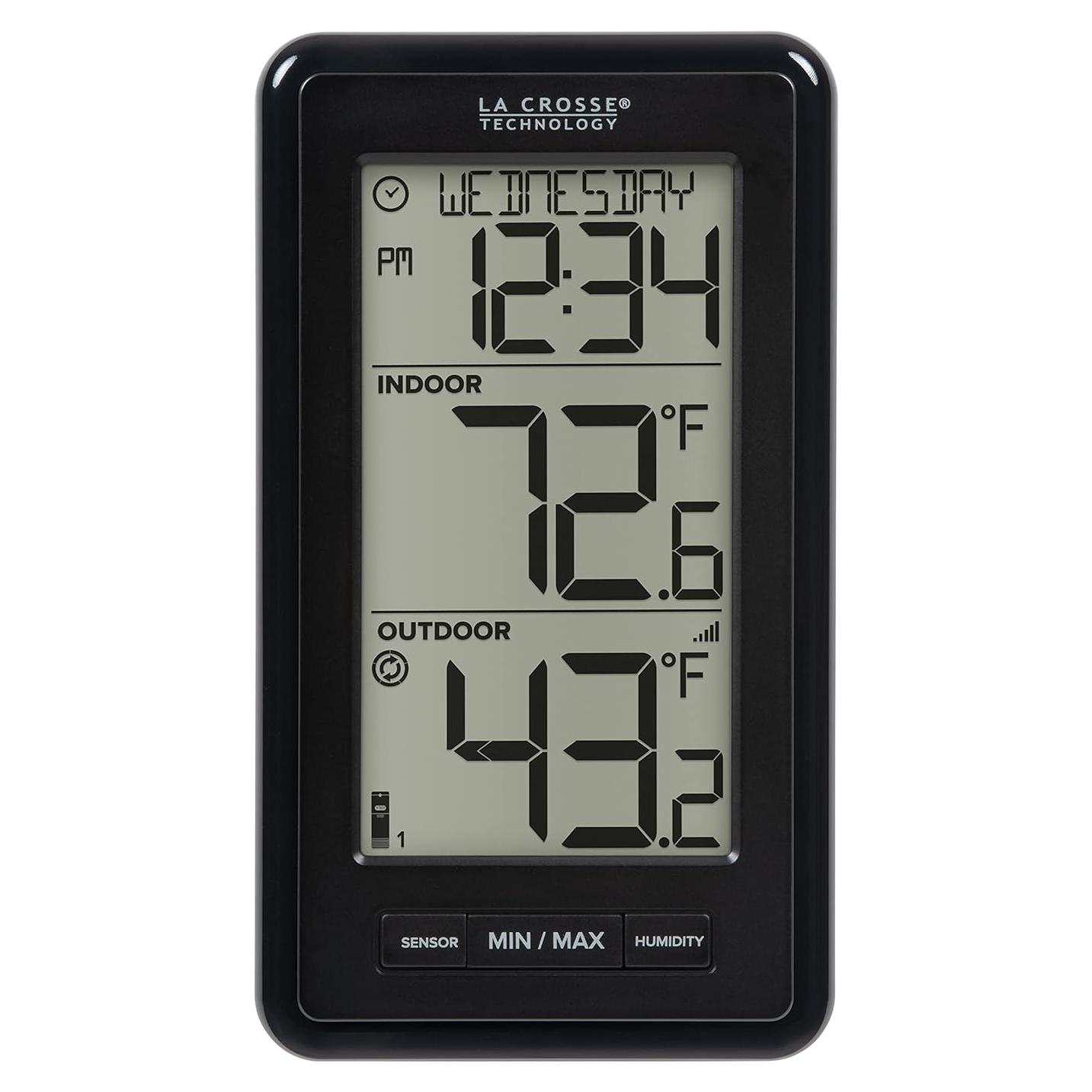 Termómetro Digital Inalámbrico La Crosse Negro con Humedad