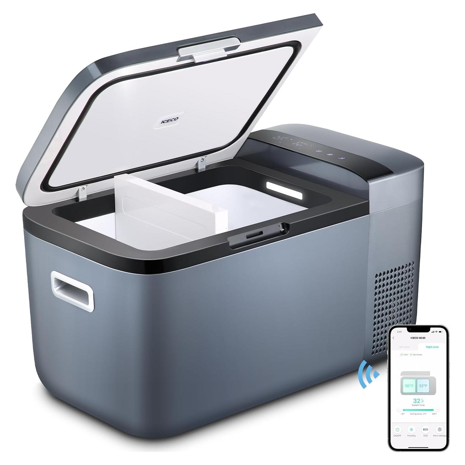 Refrigerador Portátil ICECO GO20 Doble Zona 21L Gris