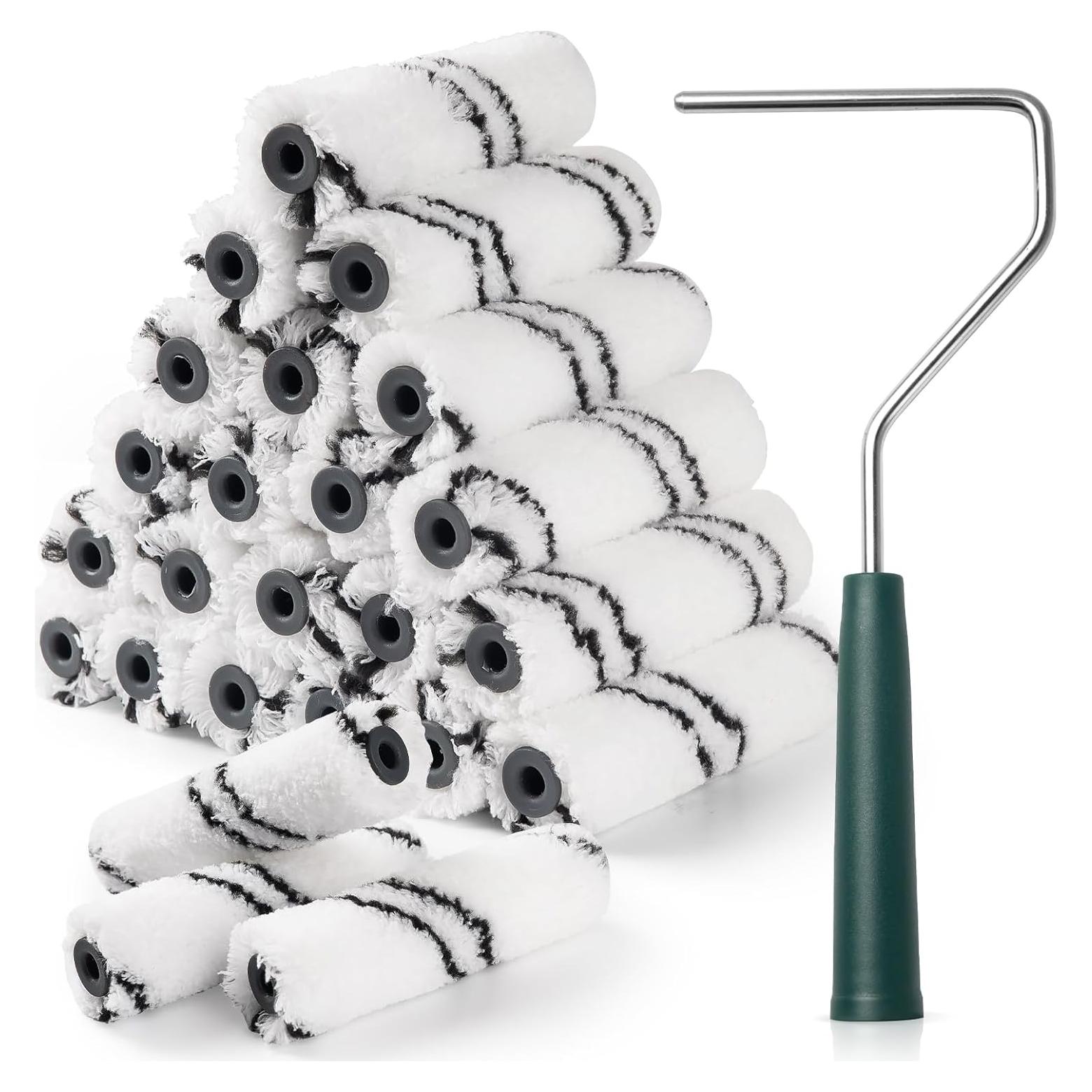 Kit de Rodillos de Pintura Microfibra 24 Piezas 10 cm