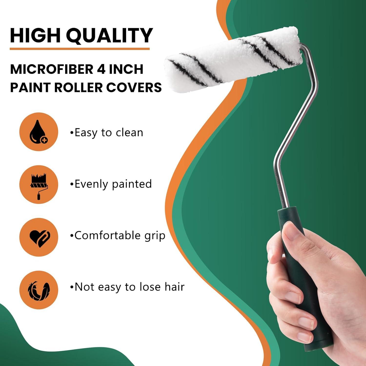 Kit de Rodillos de Pintura Microfibra 24 Piezas 10 cm