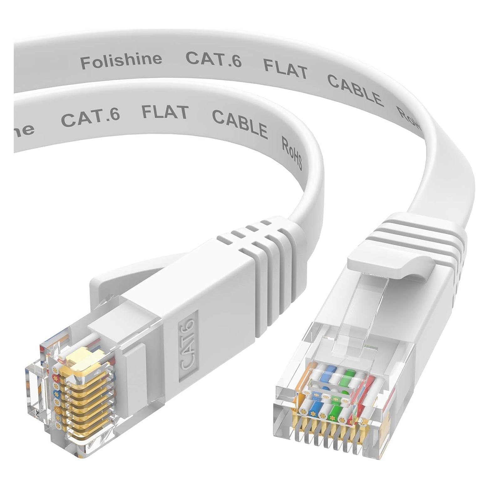 Cable Ethernet Cat 6e Folishine 3 m Plano RJ45 Alta Flexibilidad