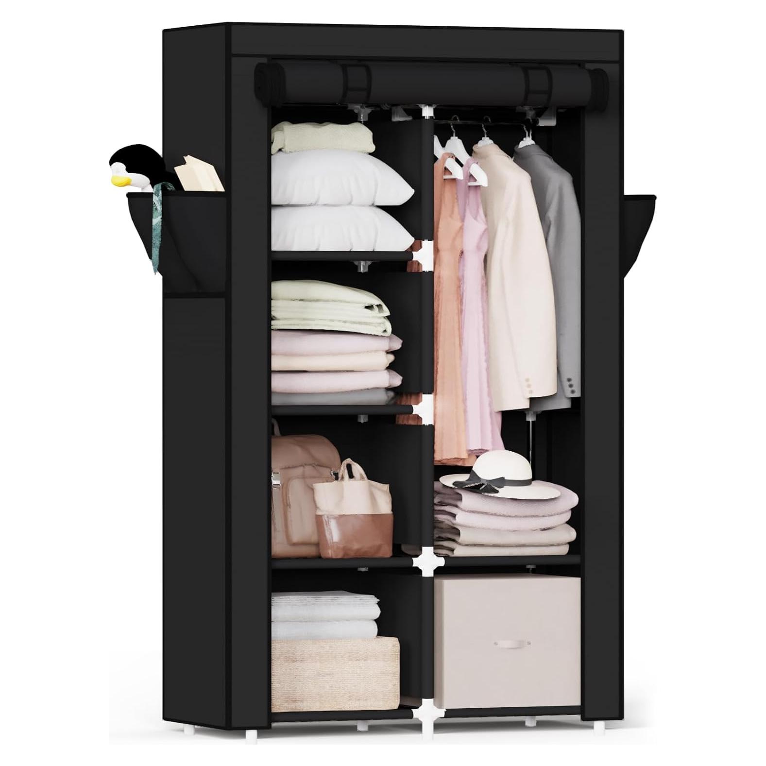 Armario Portátil Mavivegue Negro 86.36x45.72x162.56 cm