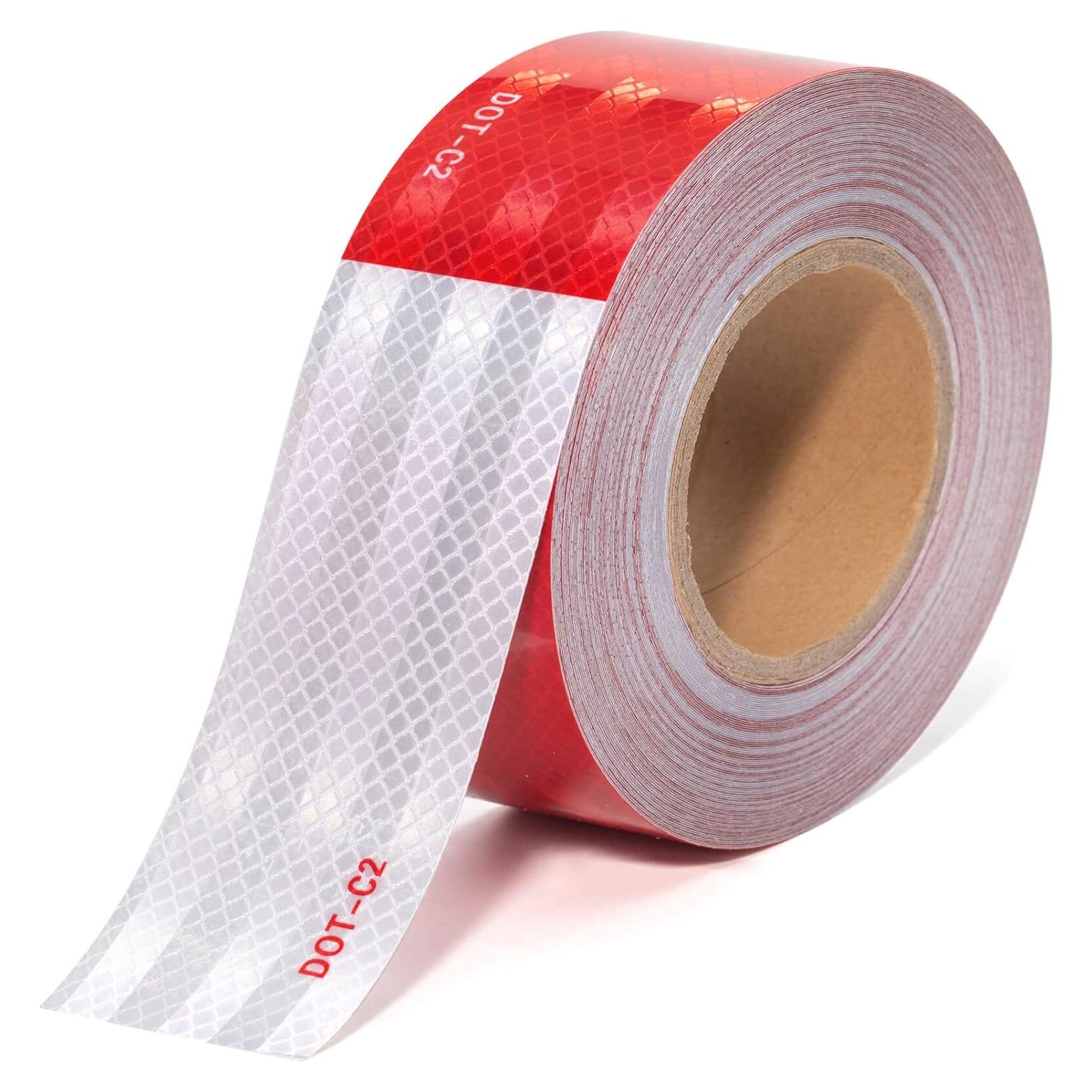 Cinta Reflectante DOT-C2 5 cm x 30.48 m THKULKME Rojo Blanco