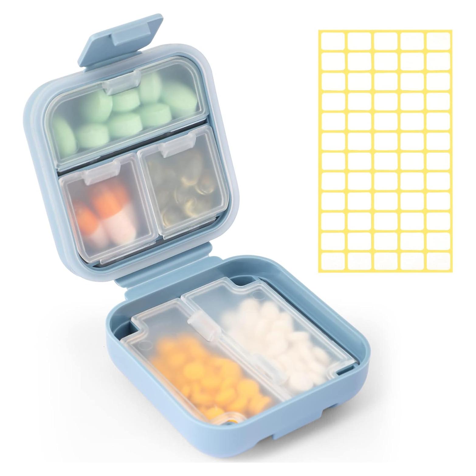 Organizador de Pastillas Dynippy Portátil Azul 5 Compartimentos