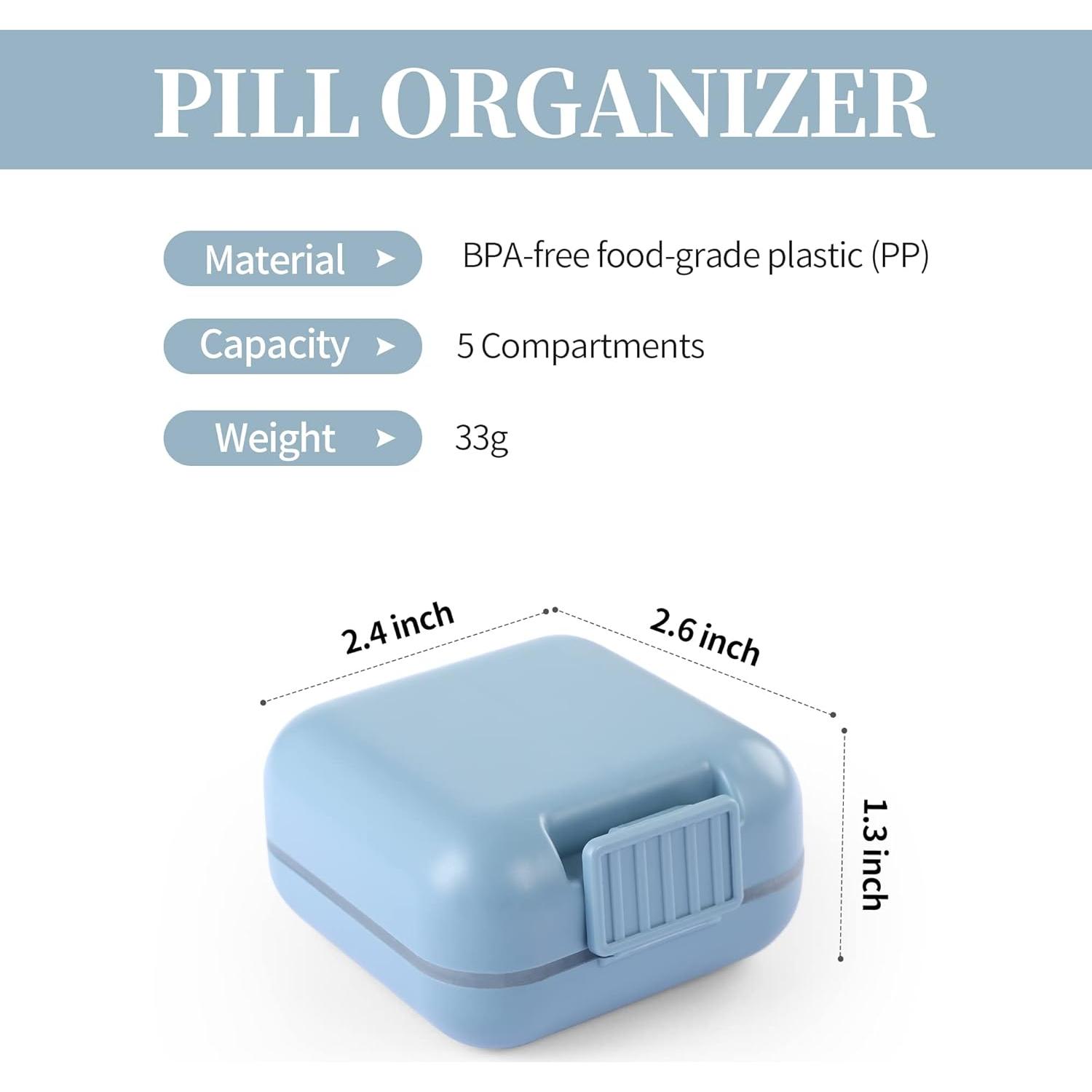 Organizador de Pastillas Dynippy Portátil Azul 5 Compartimentos