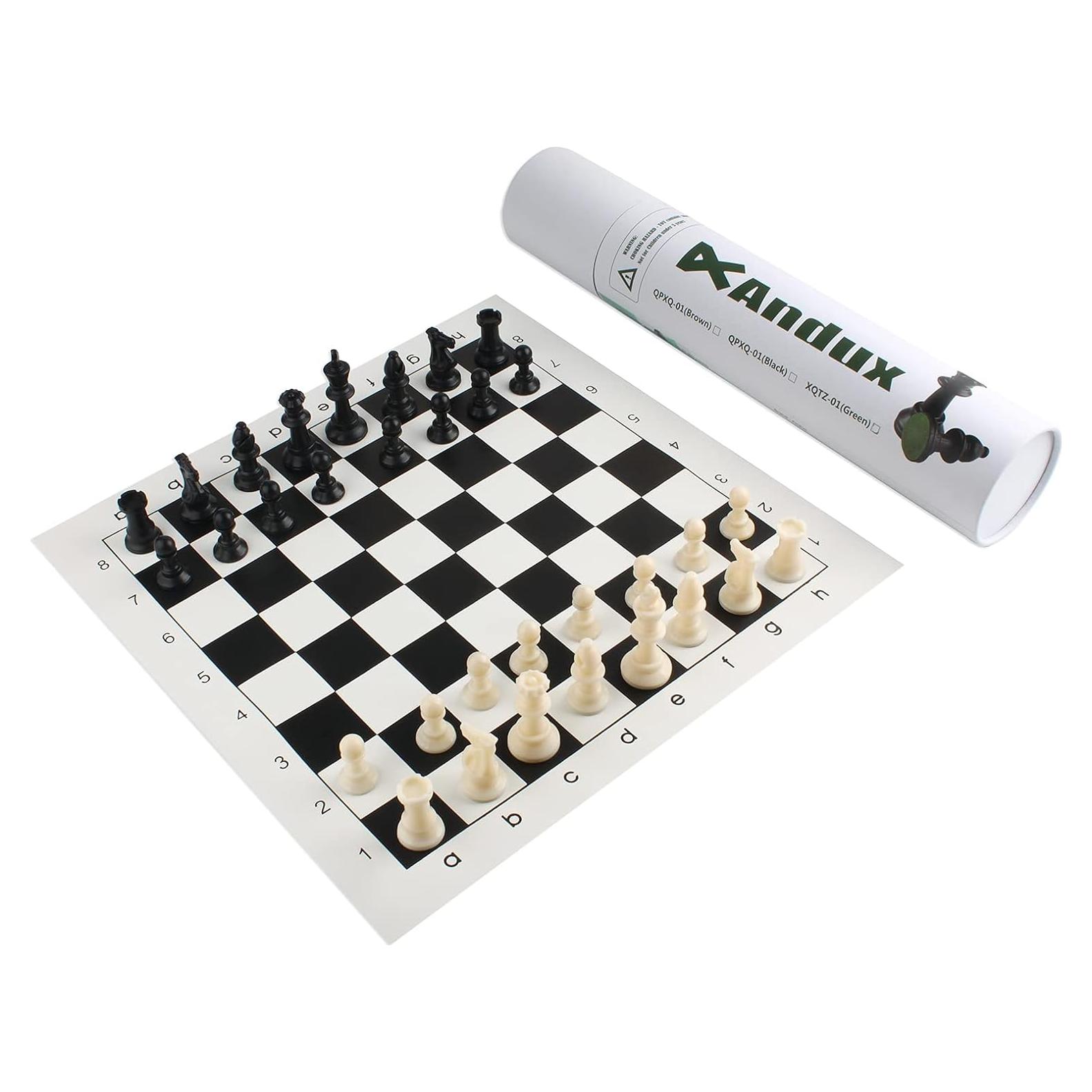 Juego de Ajedrez Andux Tablero Enrollable 35x35cm Piezas Plástico