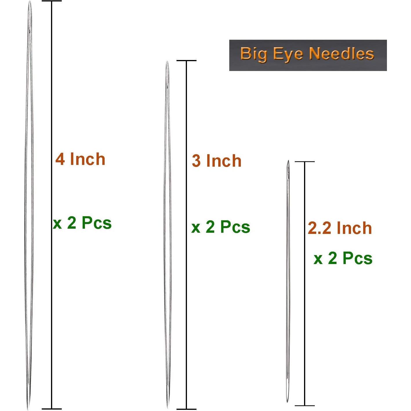 Agujas de Beading Y-Axis 26 Pcs con Ojos Grandes y Enhebrador