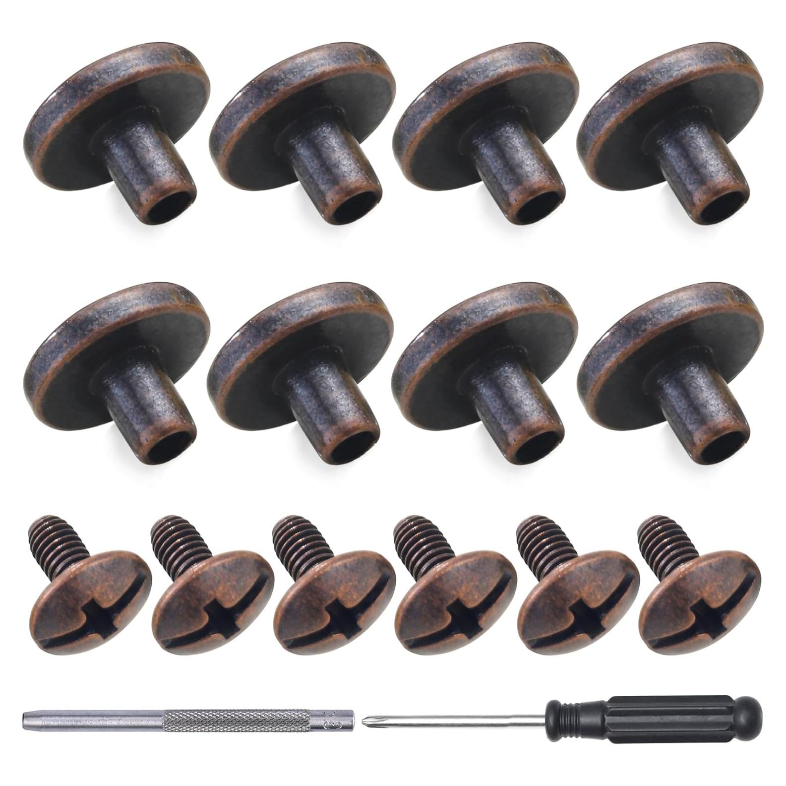 30 Sets Remaches Chicago YORANYO Cobre Antiguo para Cuero