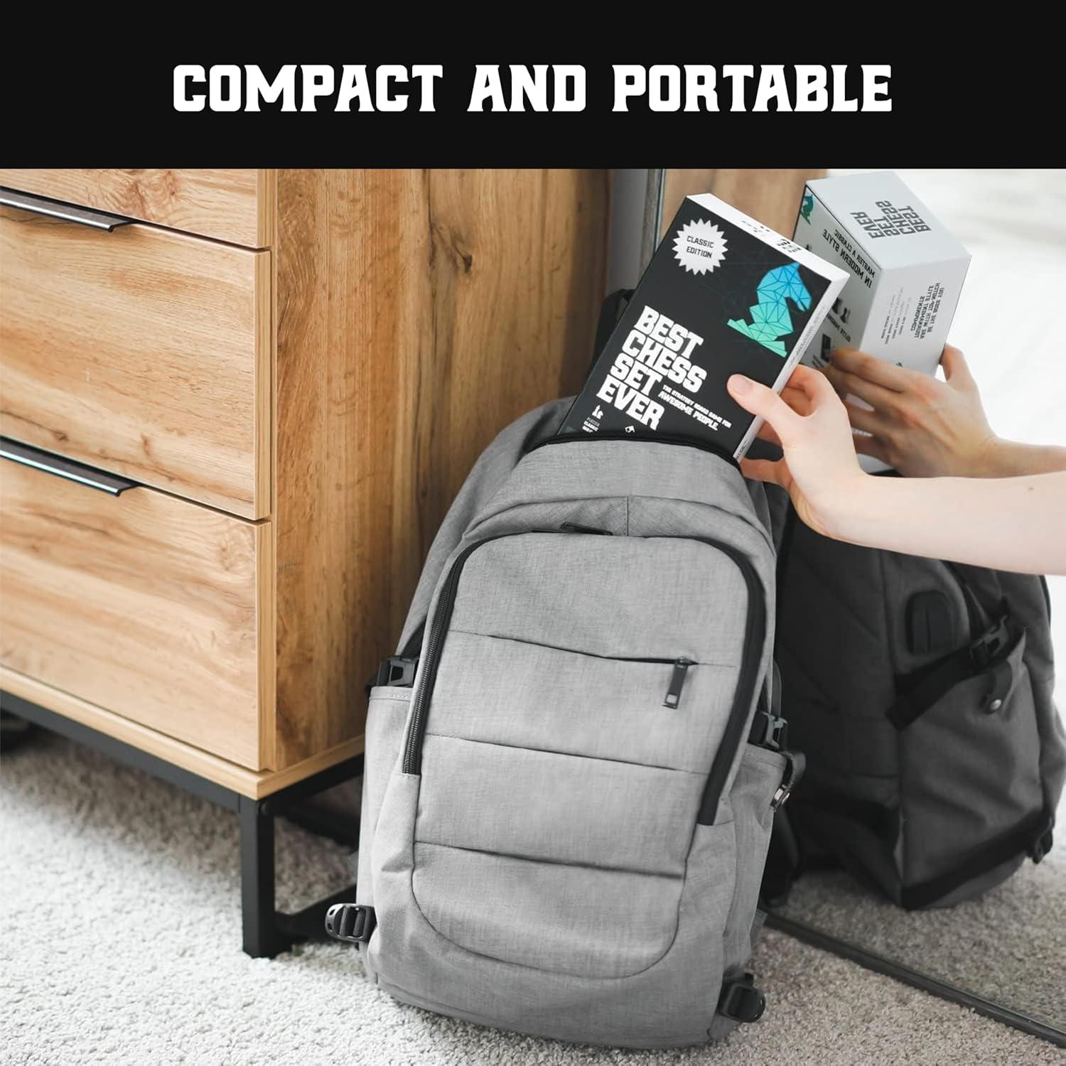 Juego de Ajedrez Portátil Chess Geeks 1x Piezas Staunton 38 cm