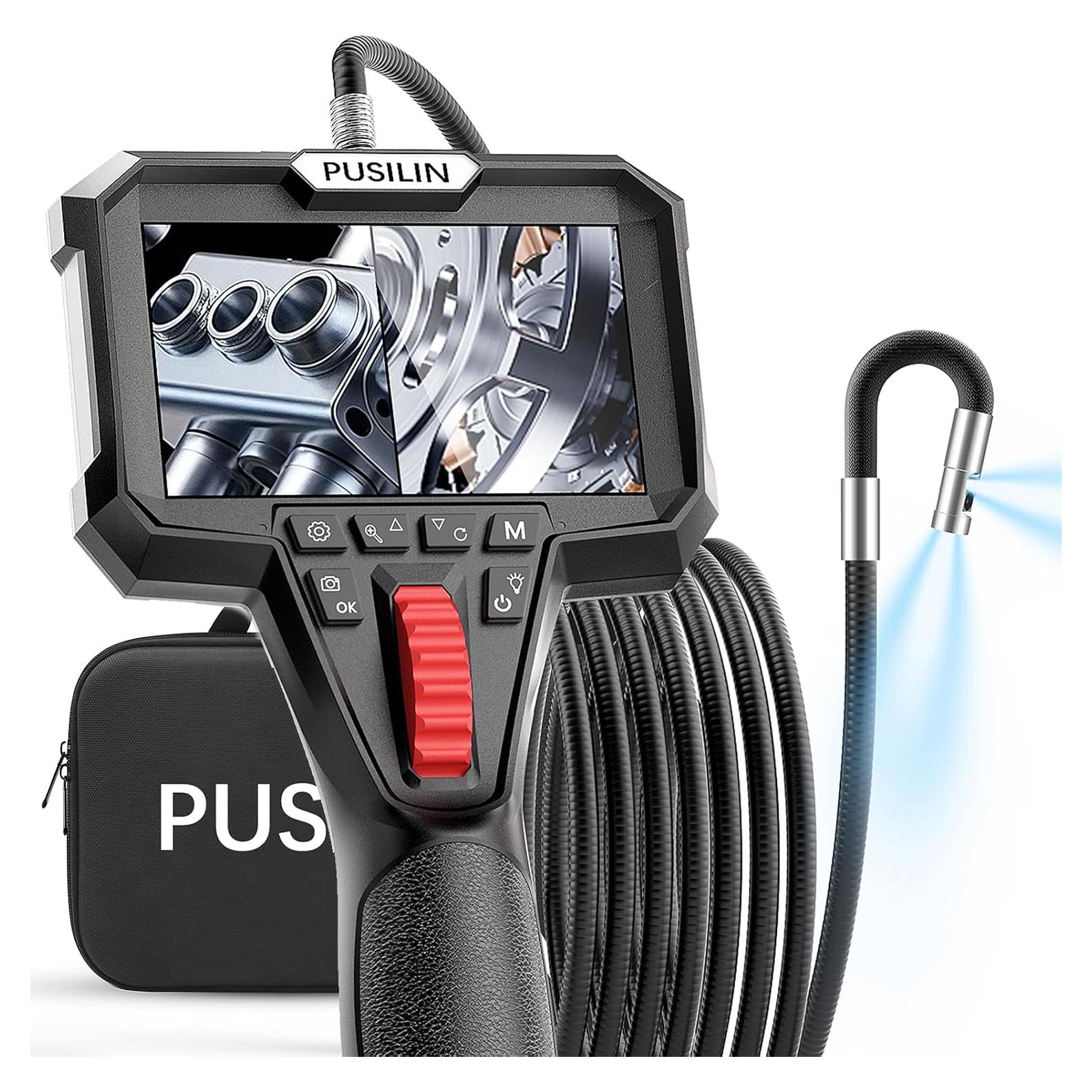 Cámara Borescopio Articulada PUSILIN 1080P 3.2FT con Luz LED