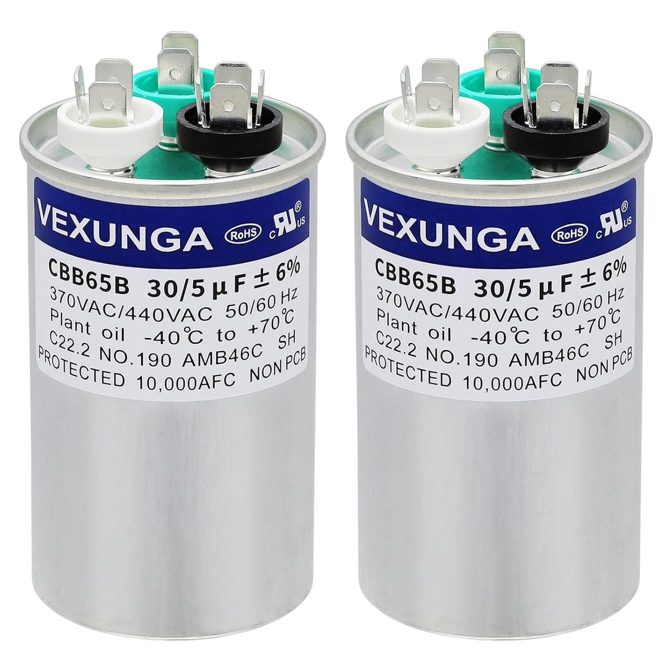 Capacitor de Arranque Doble VEXUNGA 30+5uF 370/440V CBB65