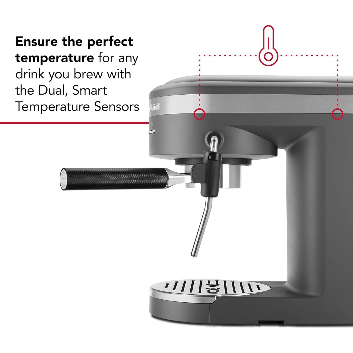 Máquina de Espresso KitchenAid KES6403, 1.4L, Gris Mate