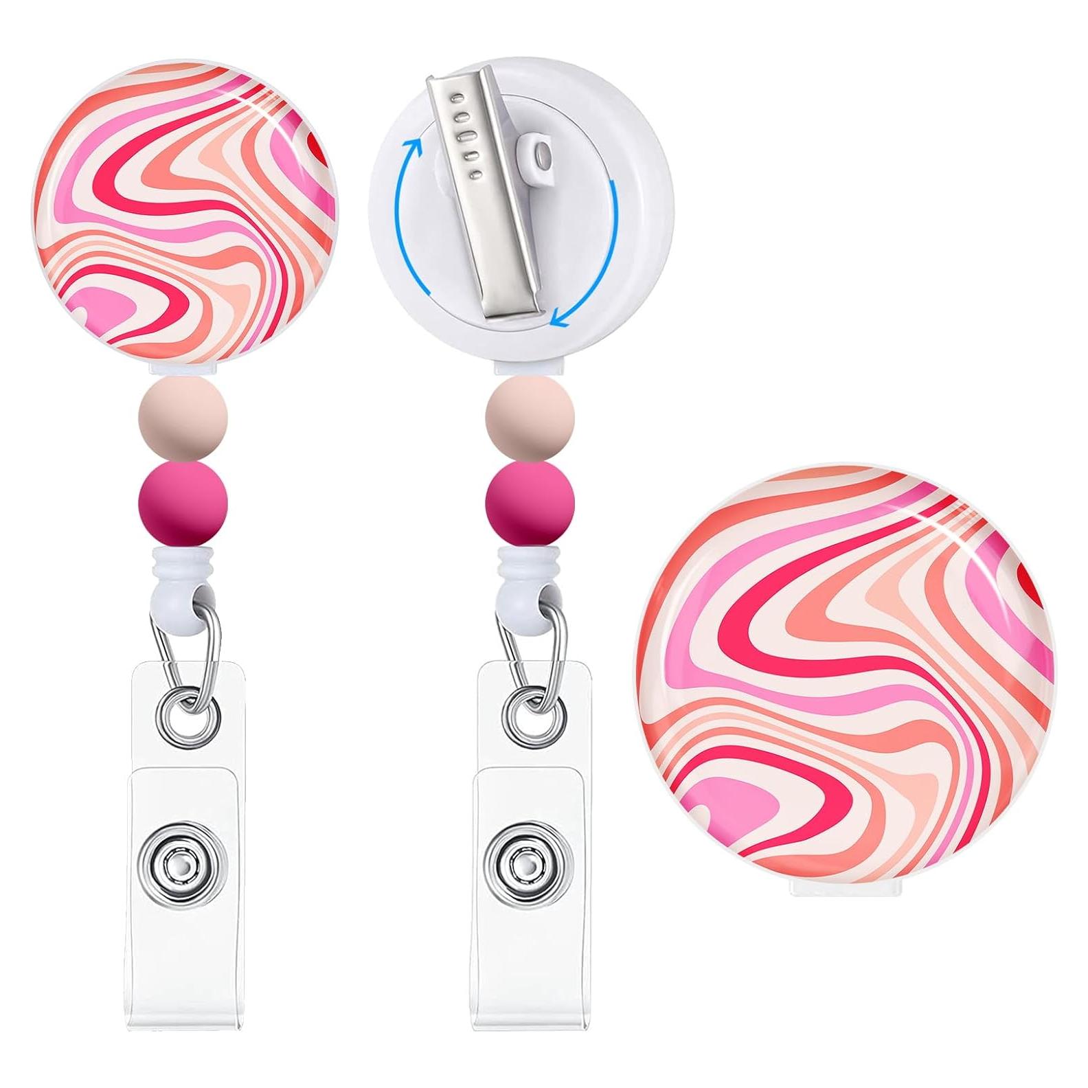 Rueda de Insignia Retráctil Gctriki Boho con Clip y Llavero