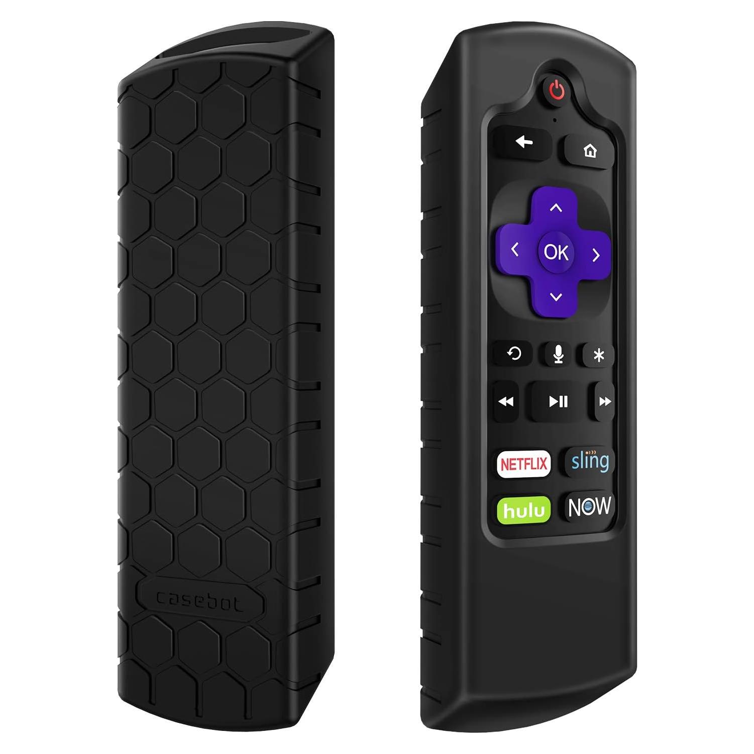 Funda Protectora CaseBot para Control Remoto Roku Negra