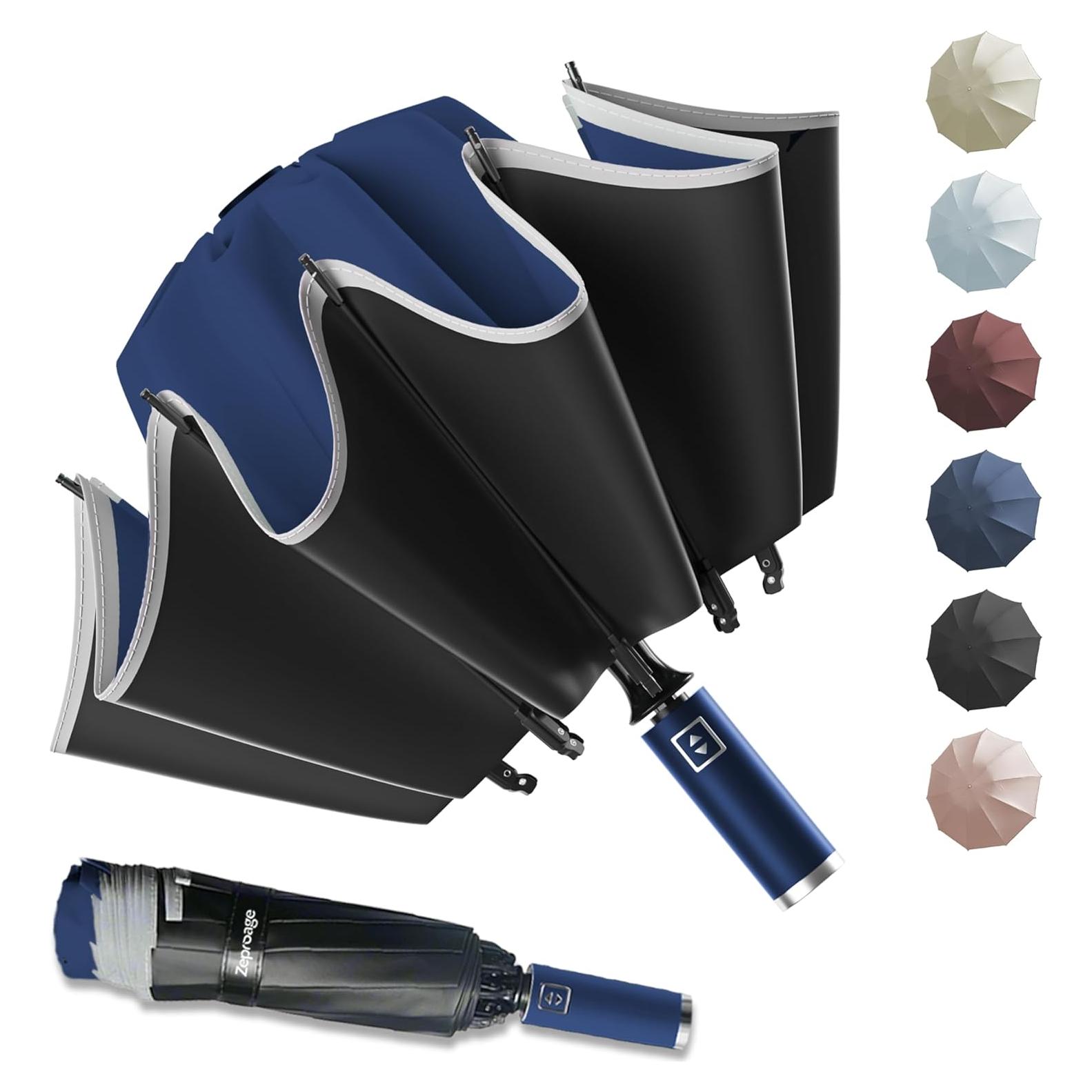 Paraguas Invertido Zeproage UV 50+ Automático 116.84 cm Azul Marino