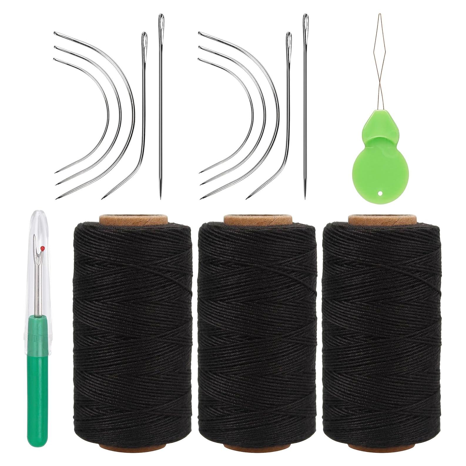 Lusecarl Set Agujas y Hilo para Extensiones de Cabello 10+3