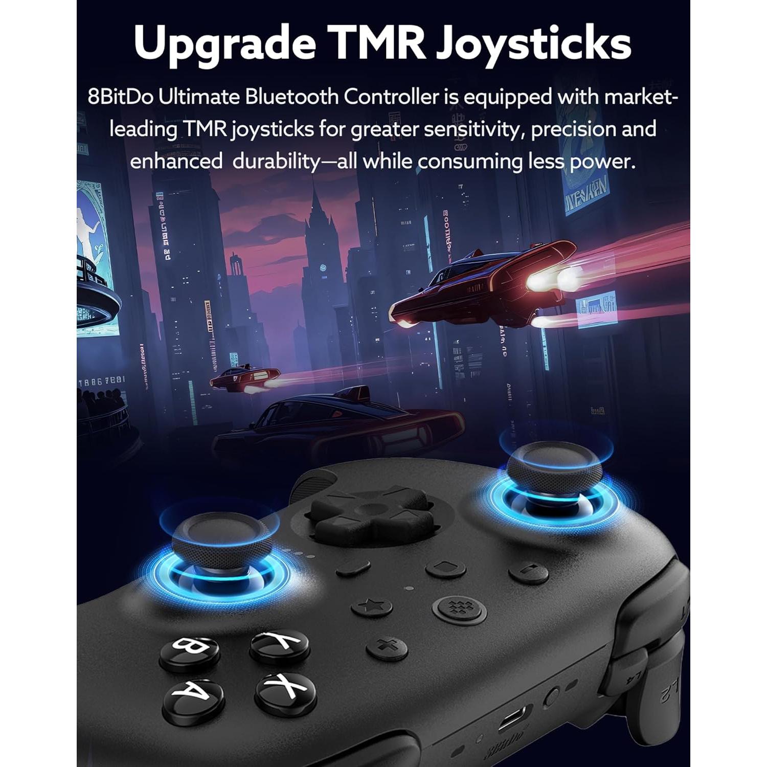 Controlador Bluetooth Ultimate 2 8Bitdo para Switch y PC Negro