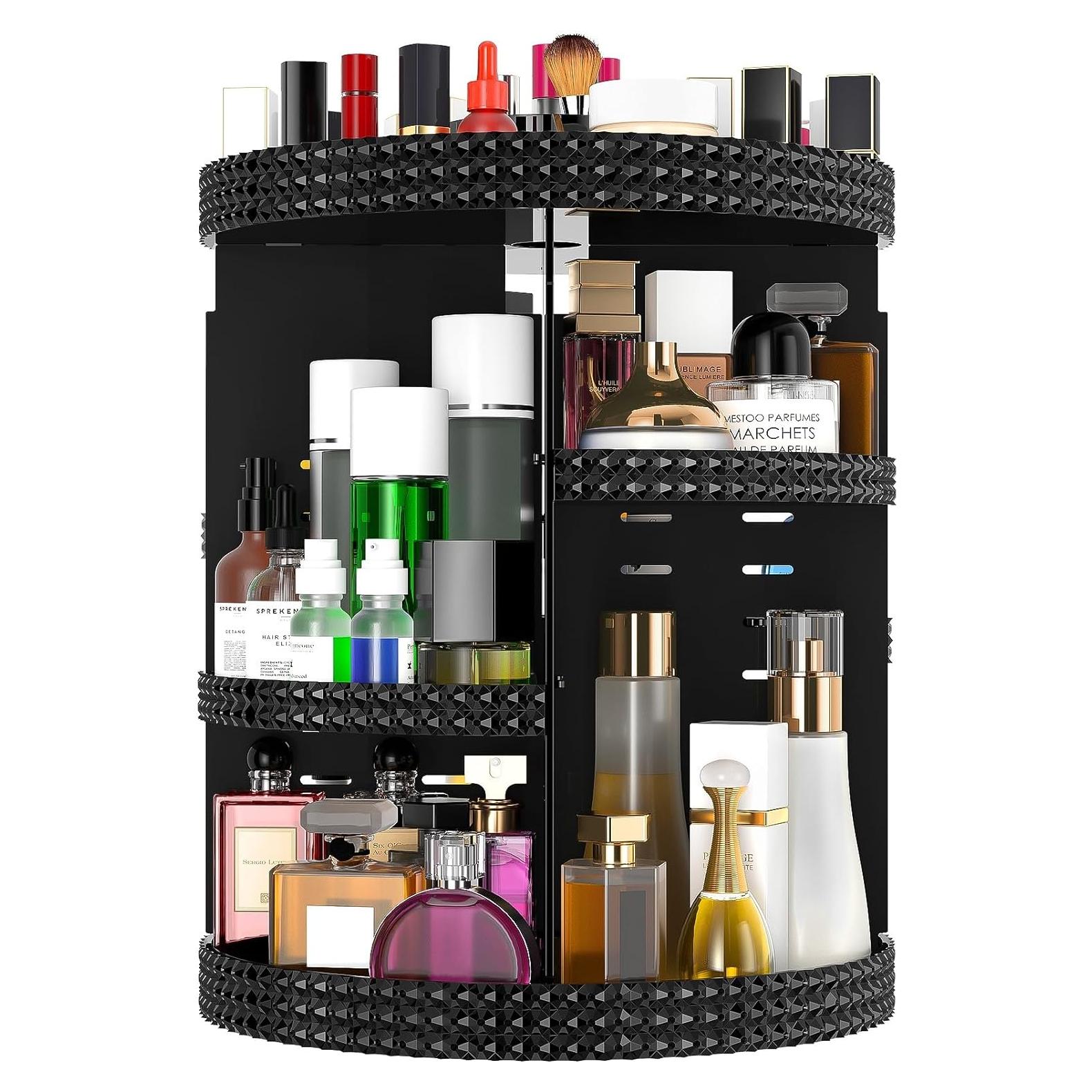 Organizador de Maquillaje Rotatorio Hemtroy 360° 7 Capas Negro