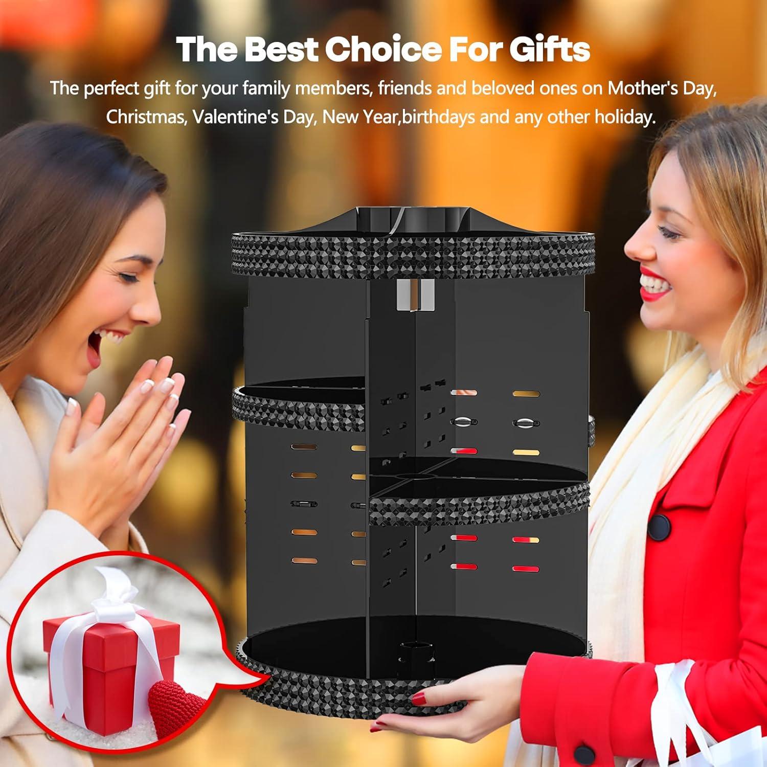 Organizador de Maquillaje Rotatorio Hemtroy 360° 7 Capas Negro