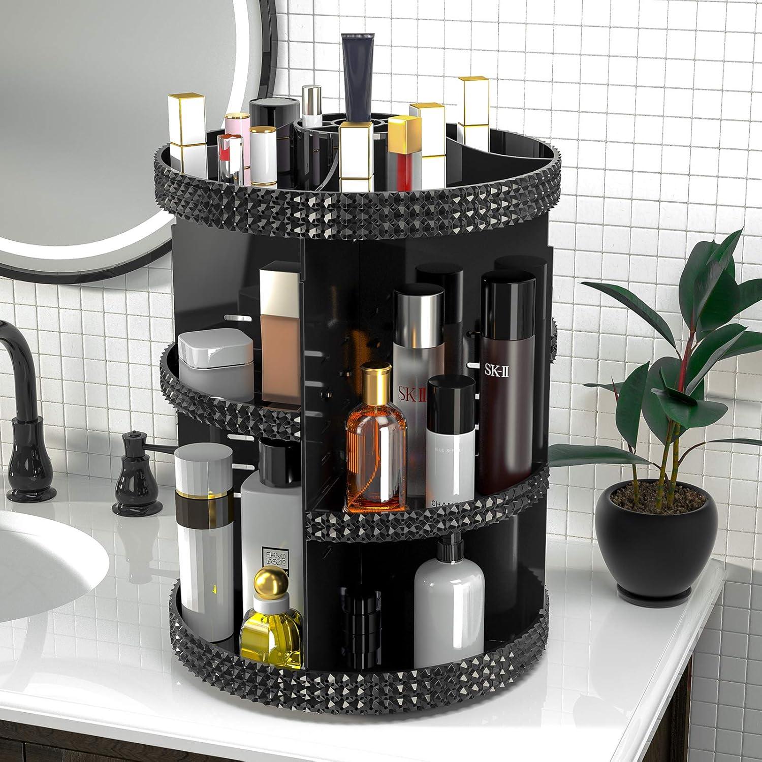 Organizador de Maquillaje Rotatorio Hemtroy 360° 7 Capas Negro