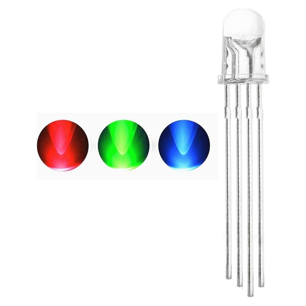 Diodos LED RGB 5mm Waycreat 100 Piezas Ánodo Común