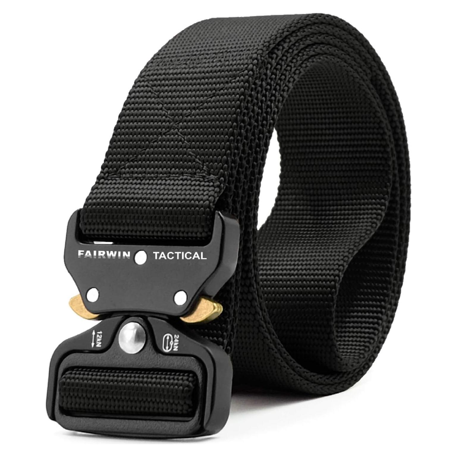Cinturón Táctico FAIRWIN Negro 76-91 cm Hebilla Rápida