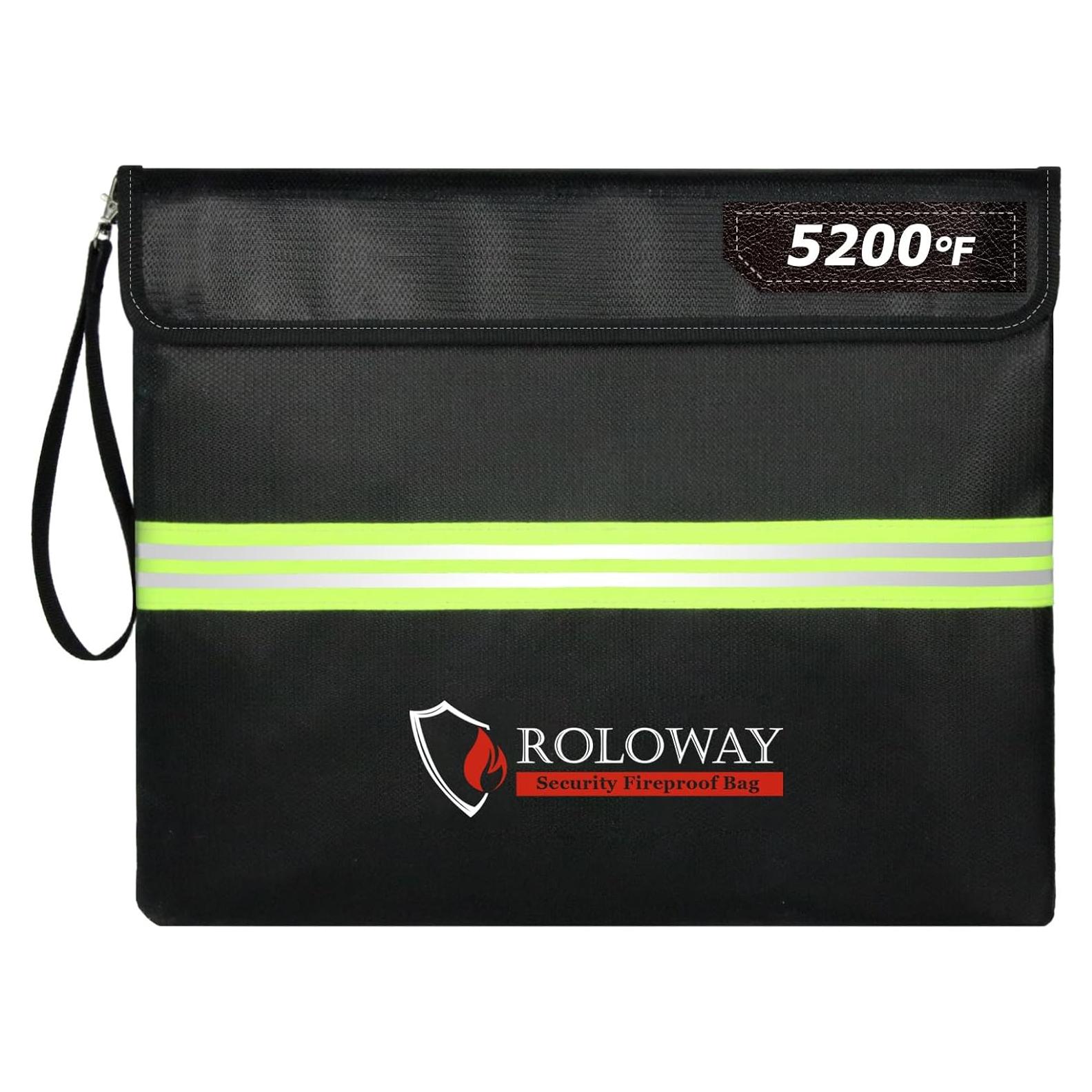 Bolsa Ignífuga ROLOWAY 35.56x27.94cm con Cremallera Negra