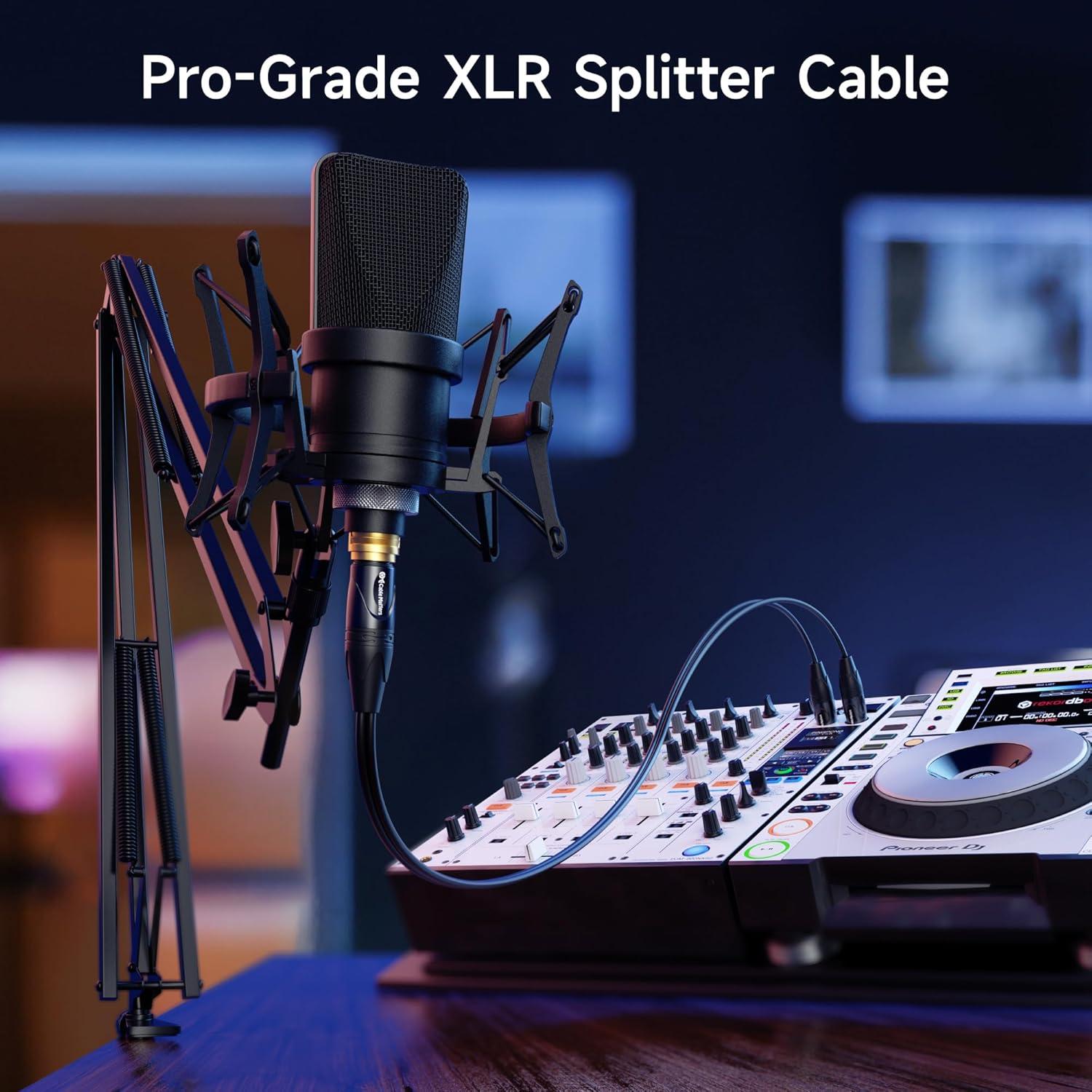 Cable Divisor XLR Balanceado 1.5ft Cable Matters 2 Macho a 1 Hembra