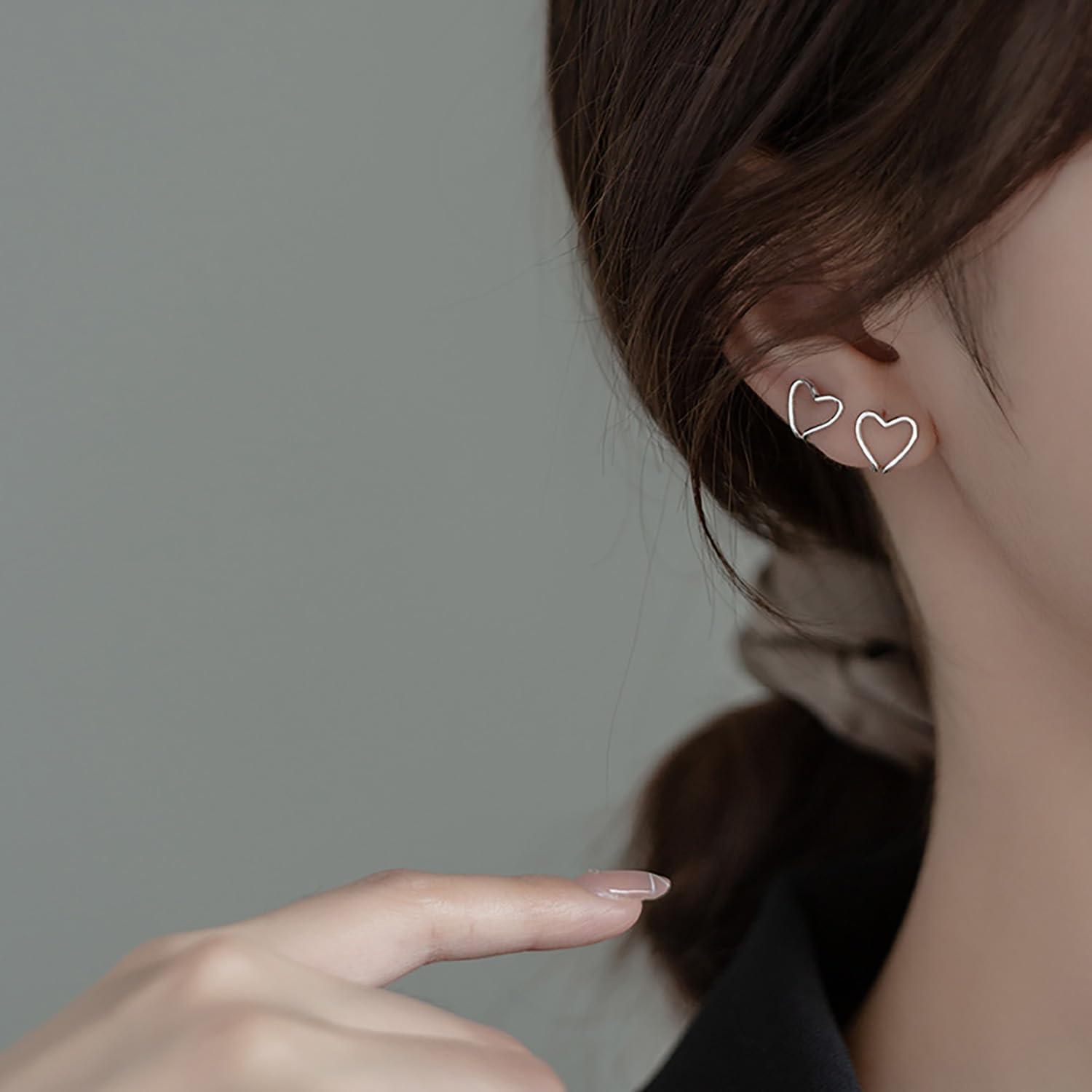 Pendientes de Corazón Sin Perforación Reffeer de Plata S925